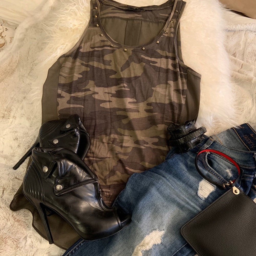 Express Camo sheer top